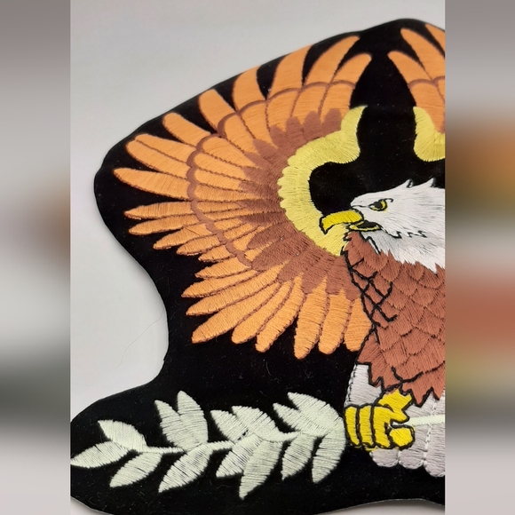 Eagle Embroidered Large Patch Back Vest Iron On 9" x 9" Wings Spread Arrows - Picture 3 of 5
